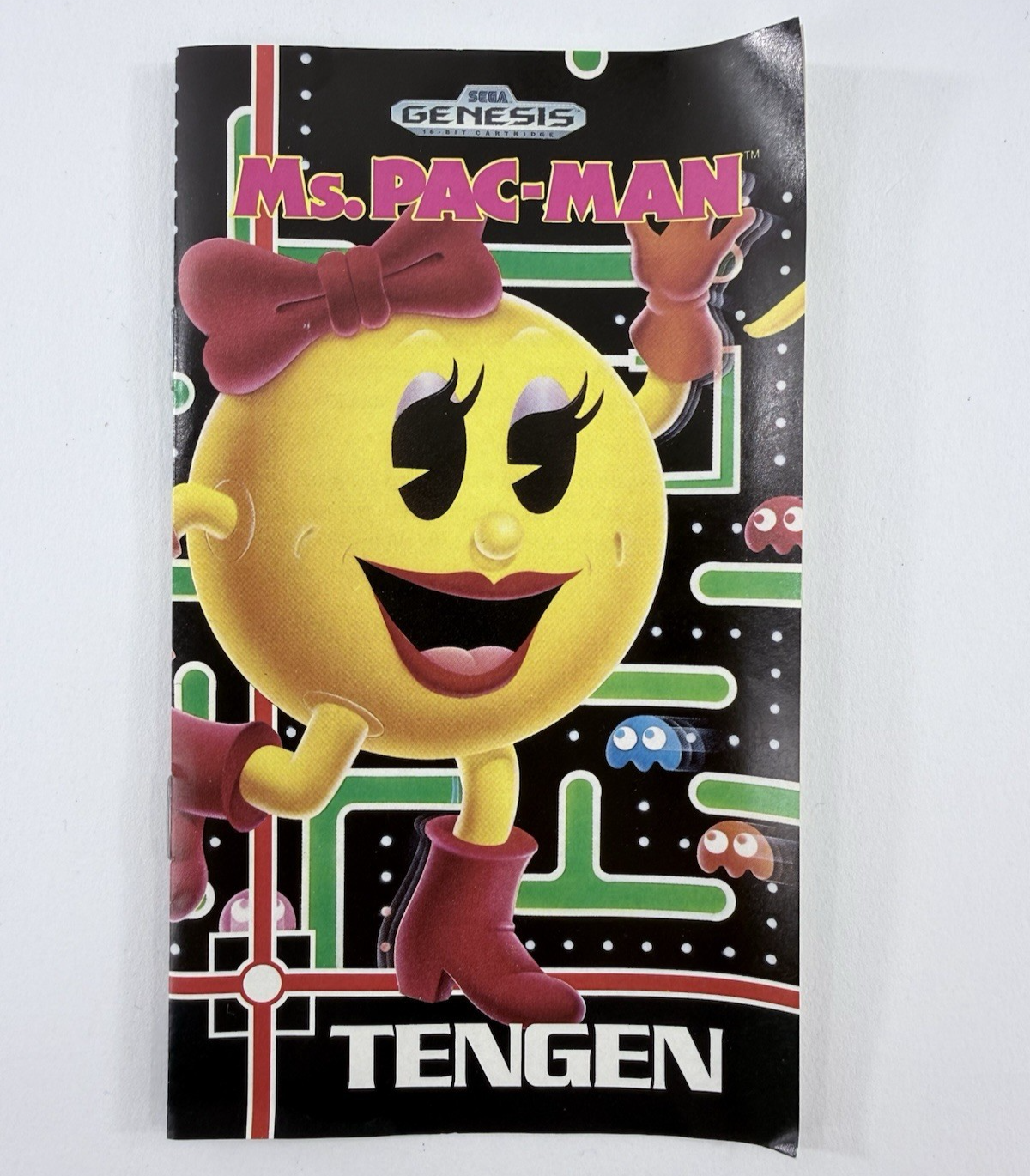 Ms. Pac-Man (Sega Genesis, 1991) Game, Case, Manual - Tested - Read
