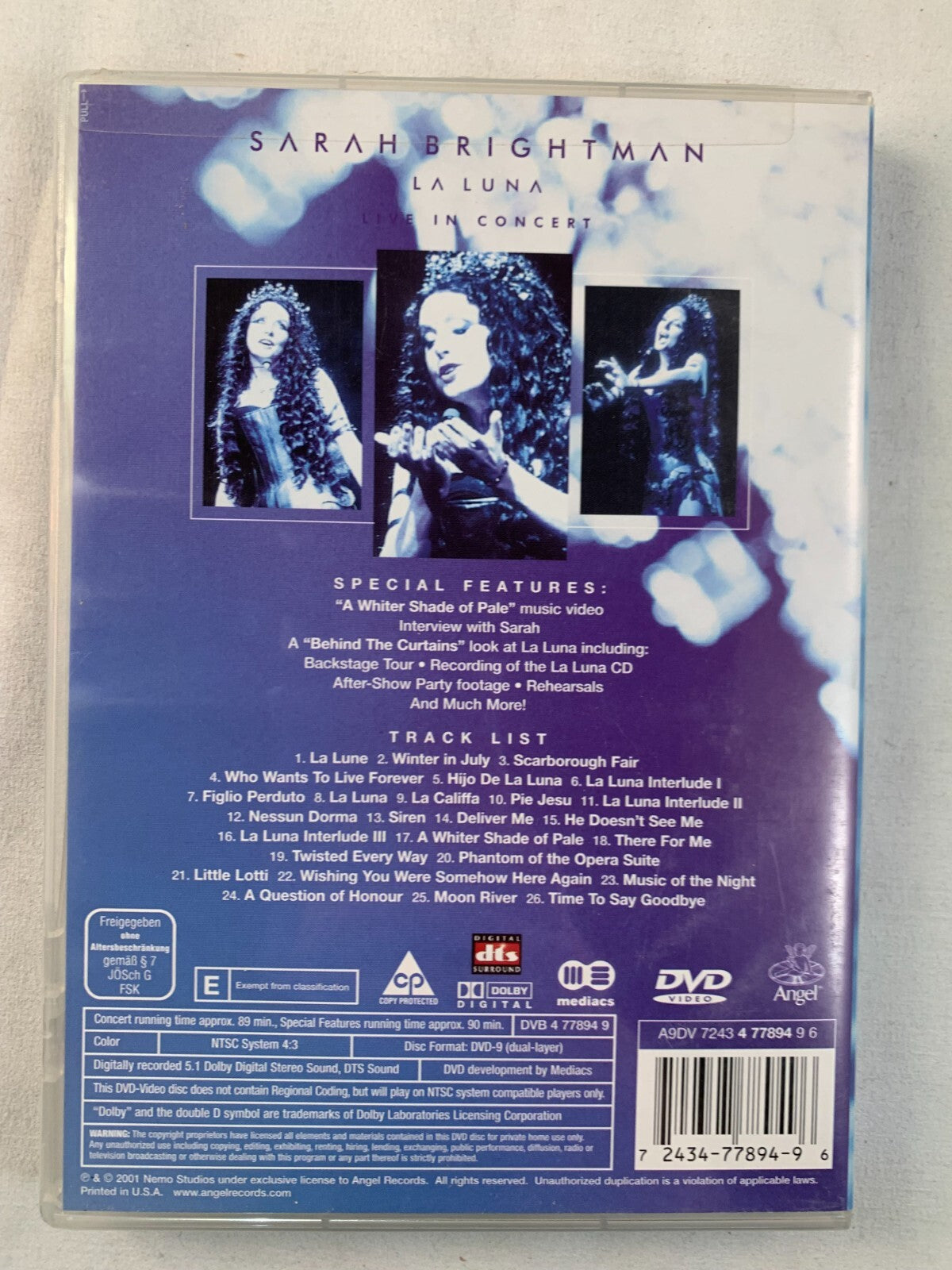 La Luna - Live in Concert (DVD, 2000) Sarah Brightman
