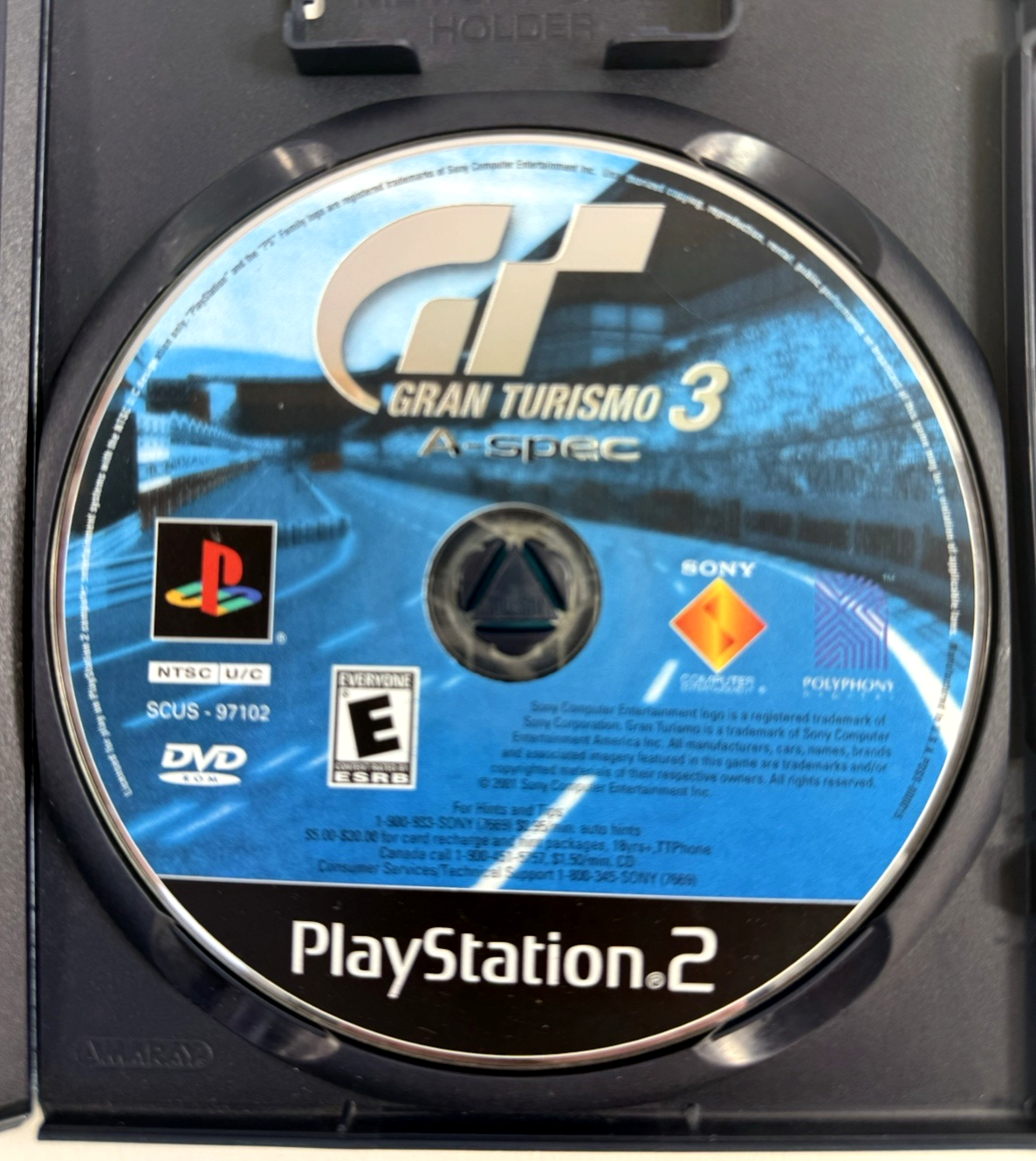 Gran Turismo 3 A-spec (PlayStation 2, 2001) Black Label Game Case Manual -Tested
