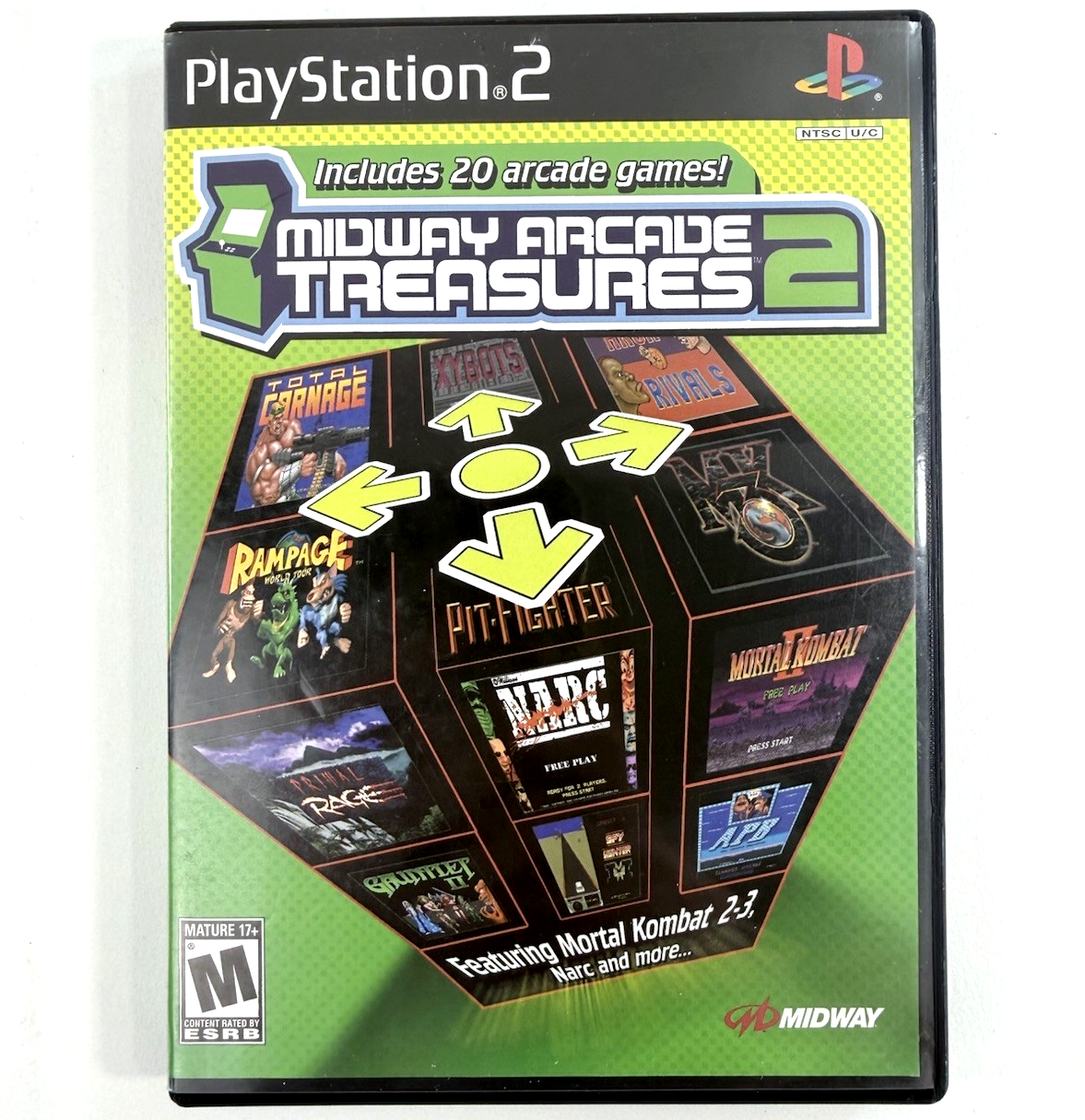 Midway Arcade Treasures 2 (PlayStation 2, 2004) Game Case Manual Registration