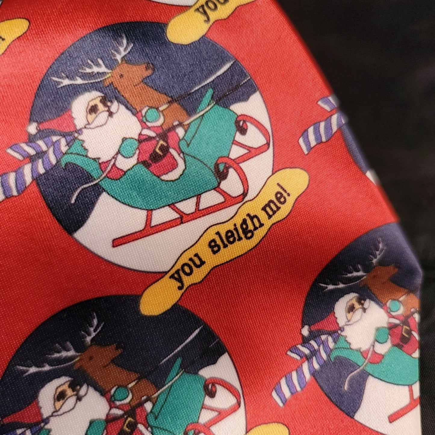 55" Bill Blass Christmas  Neck Tie 'You Sleigh Me' 