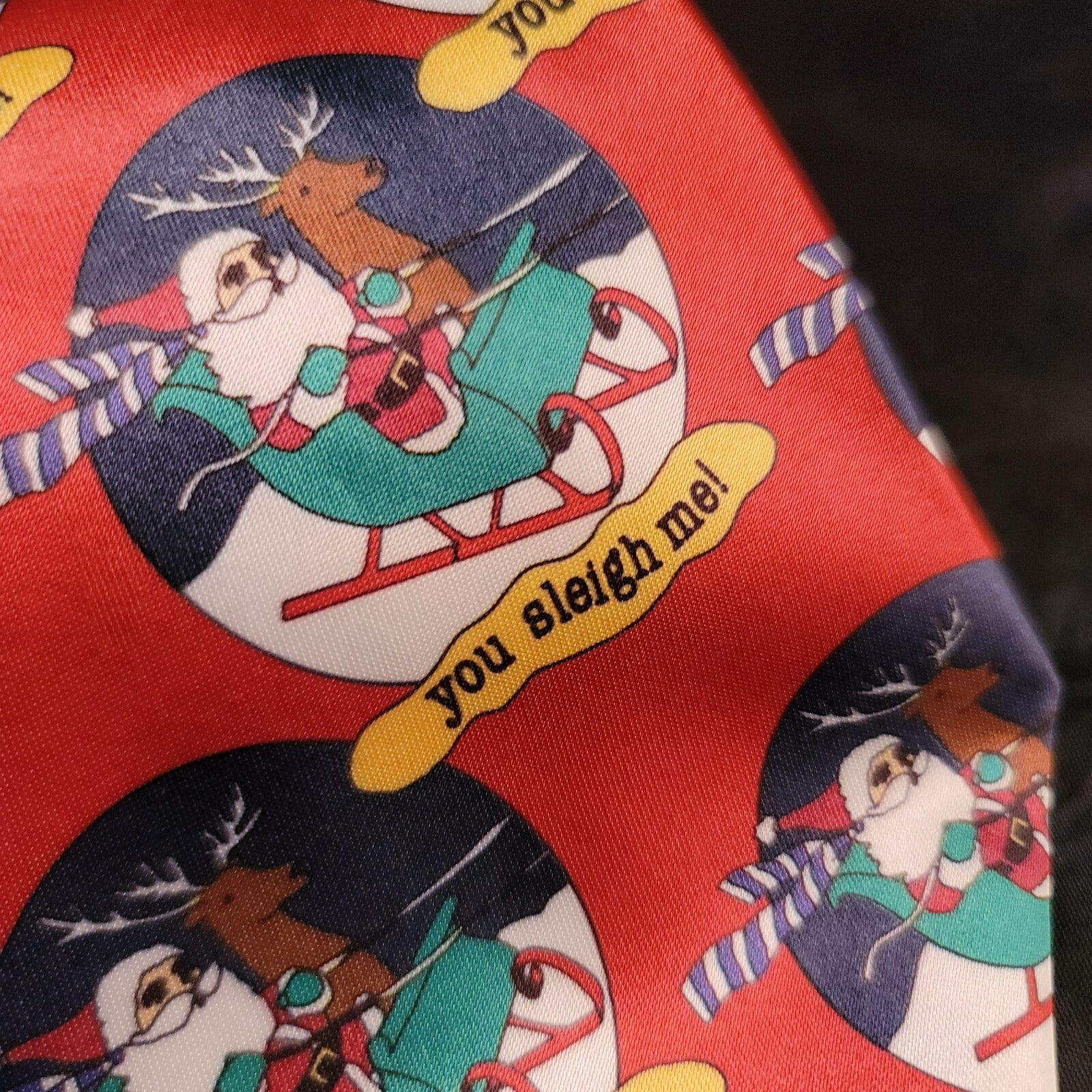 55" Bill Blass Christmas  Neck Tie 'You Sleigh Me' 