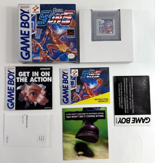 Double Dribble 5 on 5 (Nintendo GameBoy, 1991) Game Box Manual Inserts Reg. Card