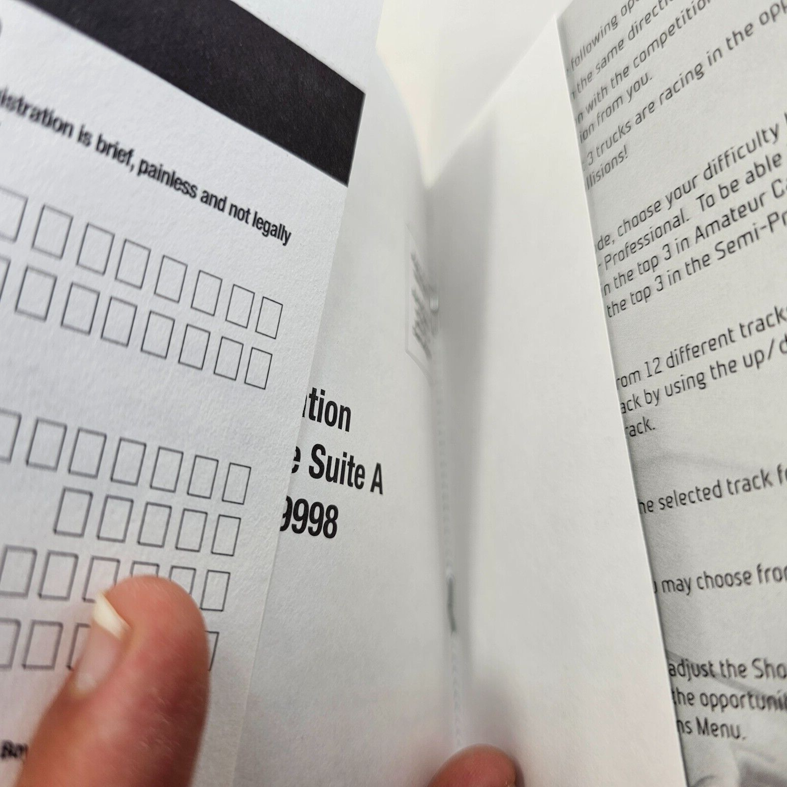 Ford Truck Mania (Sony PlayStation 1, 2003) Game Case Manual Registration Card