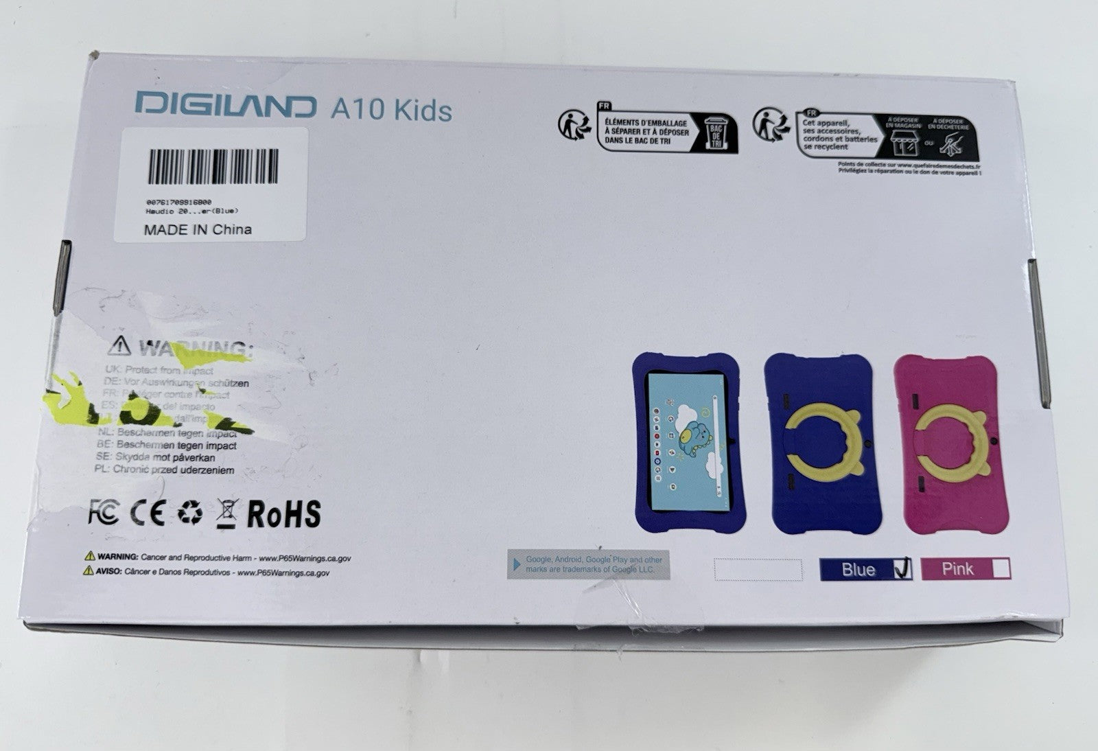DigiLand A10 Kids 7” Android Tablet  - Open Box - Tested and Working