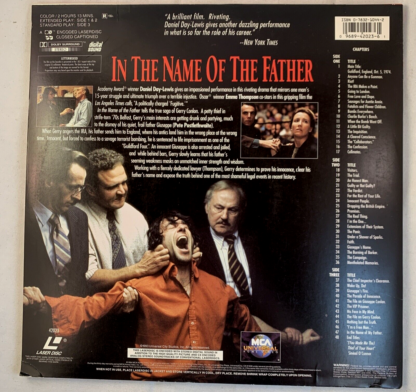 In the Name of the Father (Laserdisc, 1994) Letterbox Edition - Tested