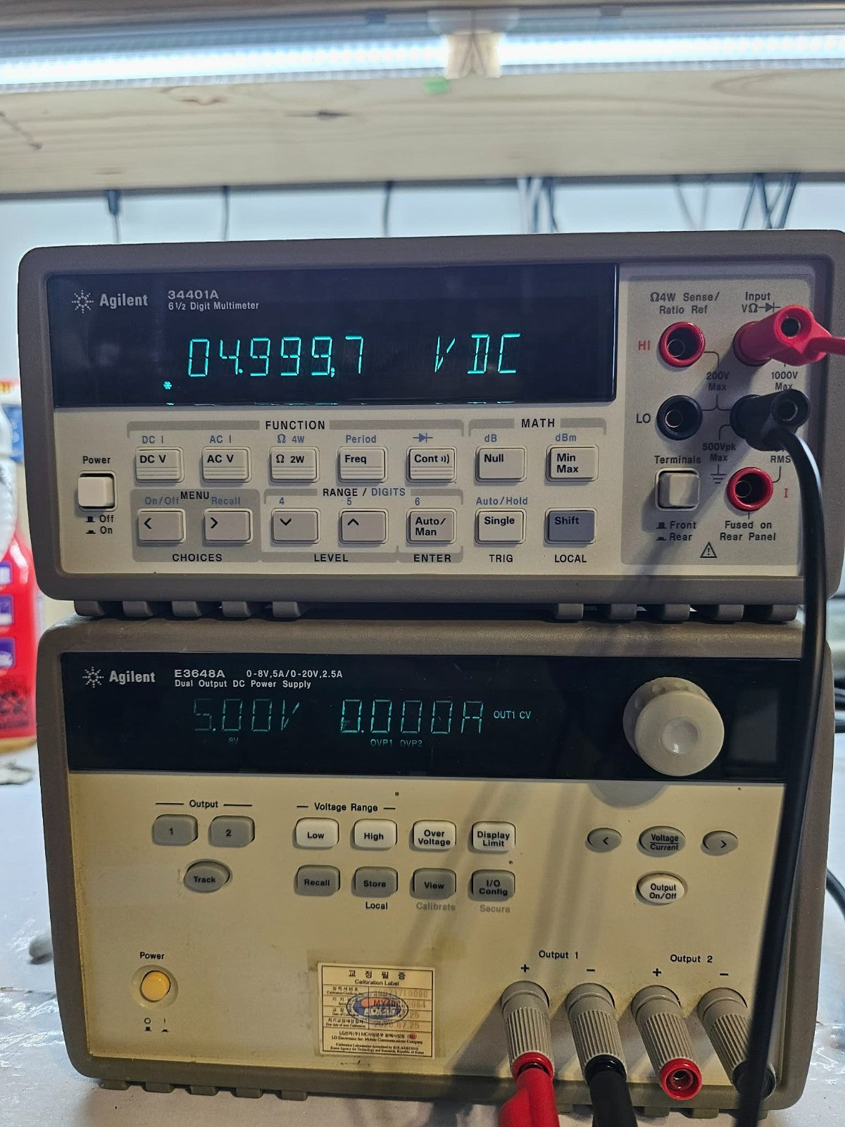 Agilent E3648A Dual Output DC Power Supply 0-8V,5A/0-20V,2.5A - Tested - 2064