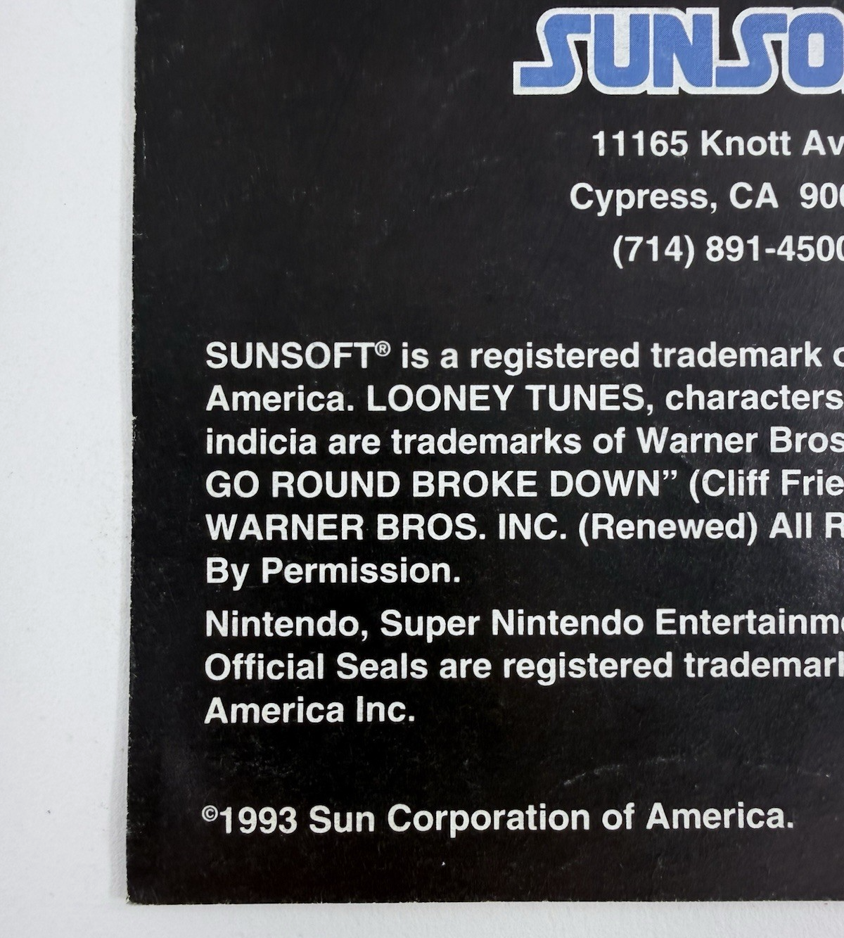 Sunsoft 1993 Daffy Duck The Marvin Missions Instructional Manual SNS-YF-USA