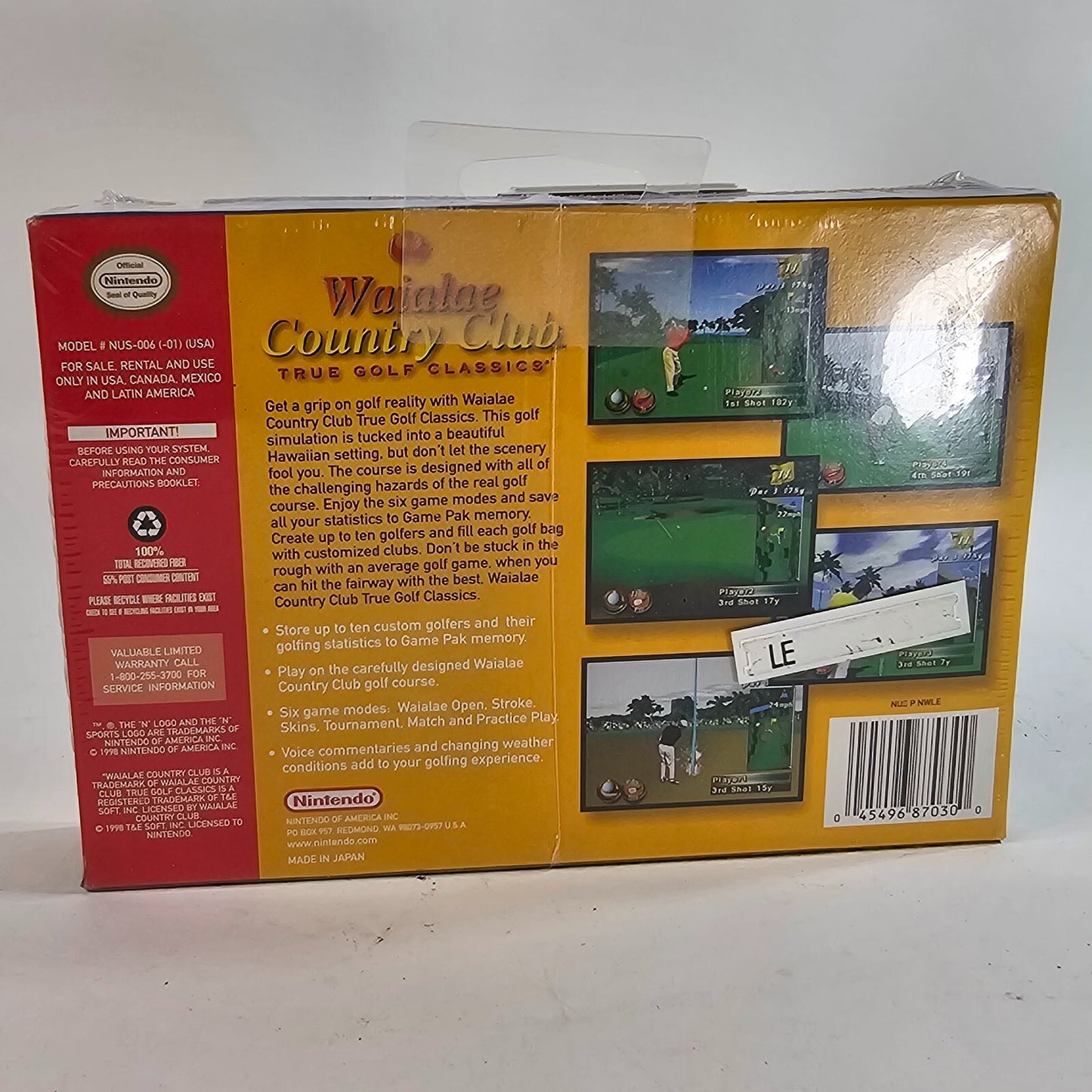 True Golf Classics: Waialae Country Club Nintendo 64, 1998 New READ DESCRIPTION