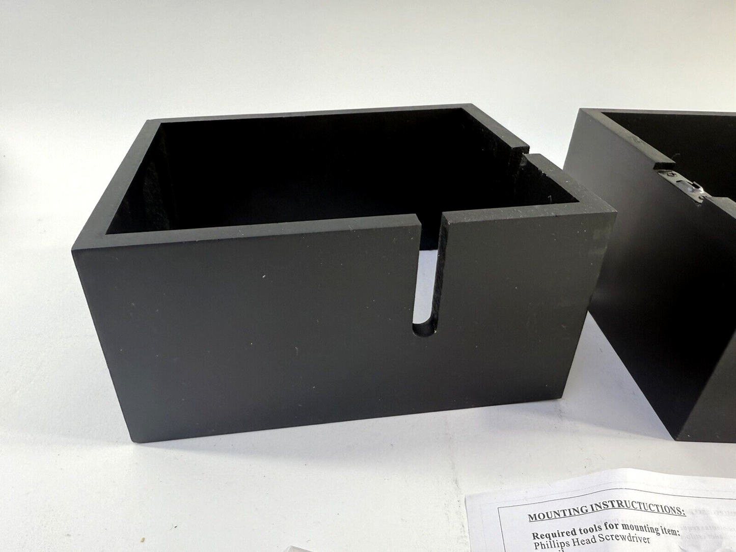 Interiors By Design Black Wooden Interlocking Wall Cubes  2-Piece Set - Open Box