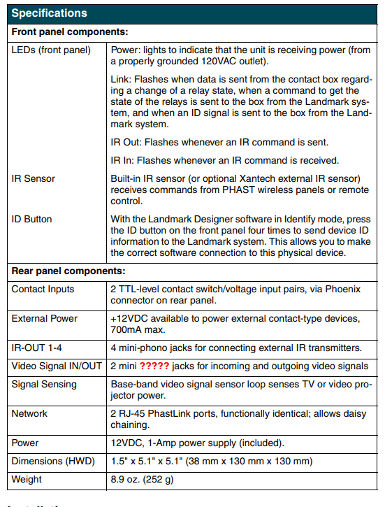 Phast by AMX Landmark PMB-TCC Remote Television Control Center with Power Supply
