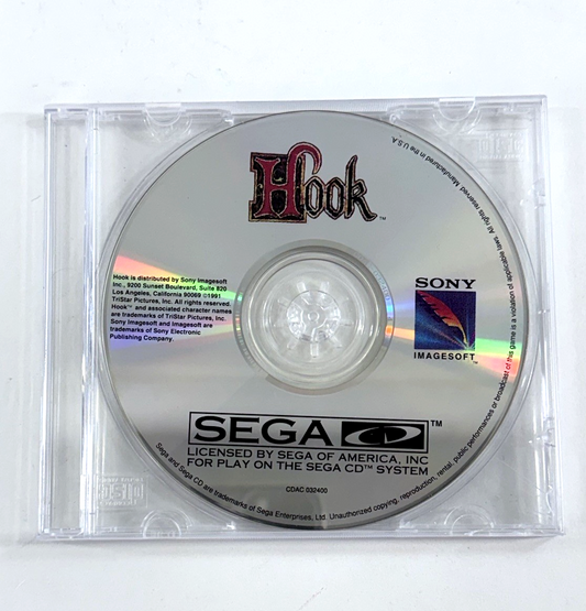 Hook (Sega CD, 1992) Game Disc Only - Tested and Working