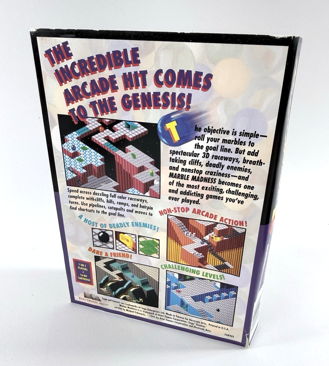 Marble Madness (Sega Genesis, 1991)  Original Game Case Only
