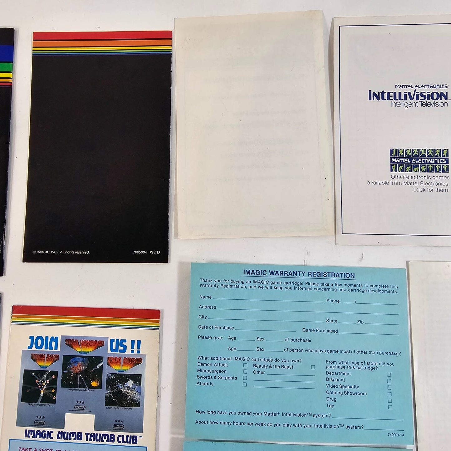 Mattel Intellivision Imagic Manuals and Inserts - Dragonfire, Atlantis, and more