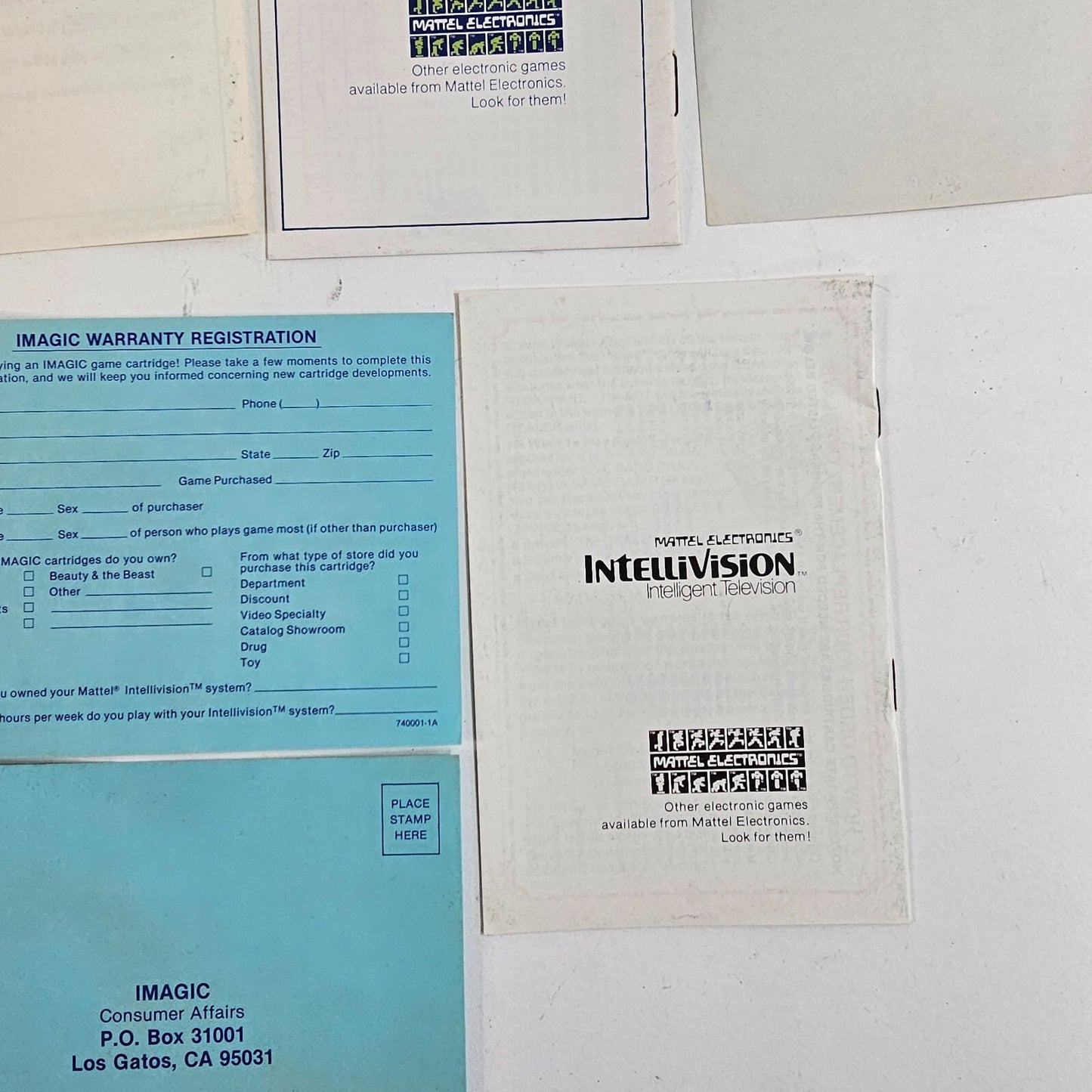 Mattel Intellivision Imagic Manuals and Inserts - Dragonfire, Atlantis, and more