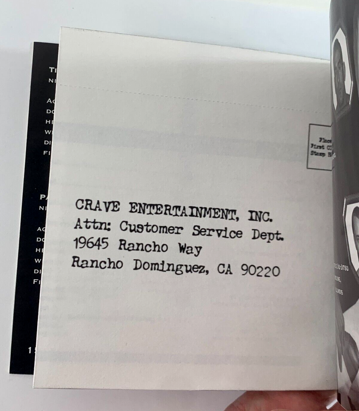 Ultimate Fighting Championship (Dreamcast, 2000) Game Case Manual Registration