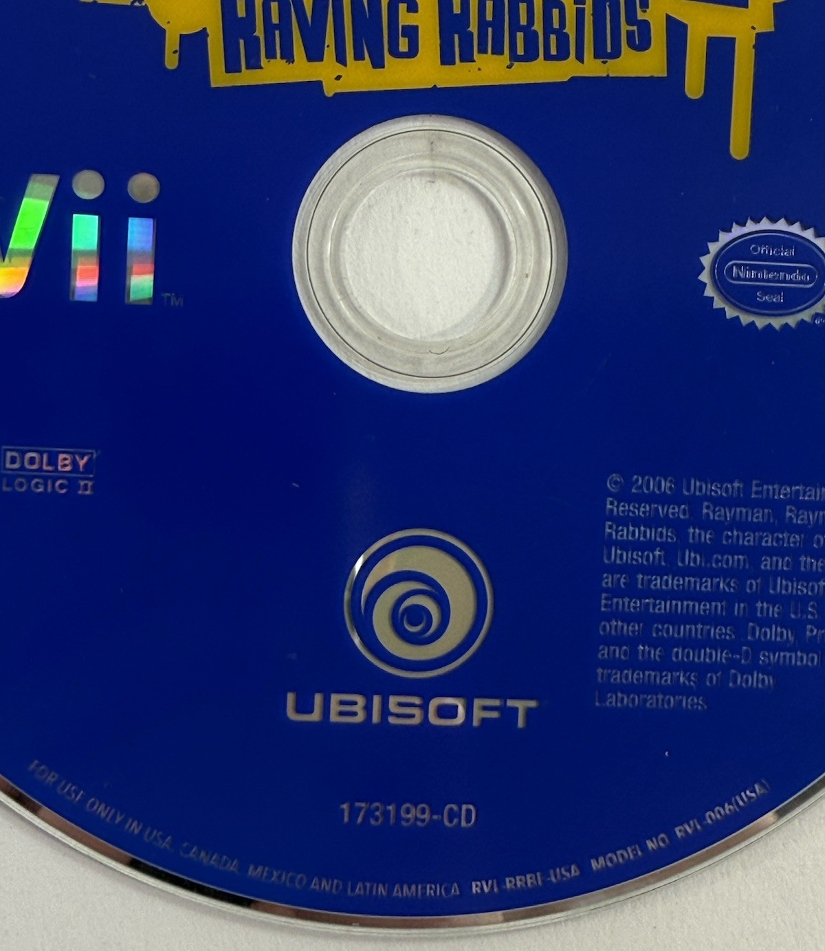 Rayman Raving Rabbids (Nintendo Wii, 2006) Game Disc - Tested And Working