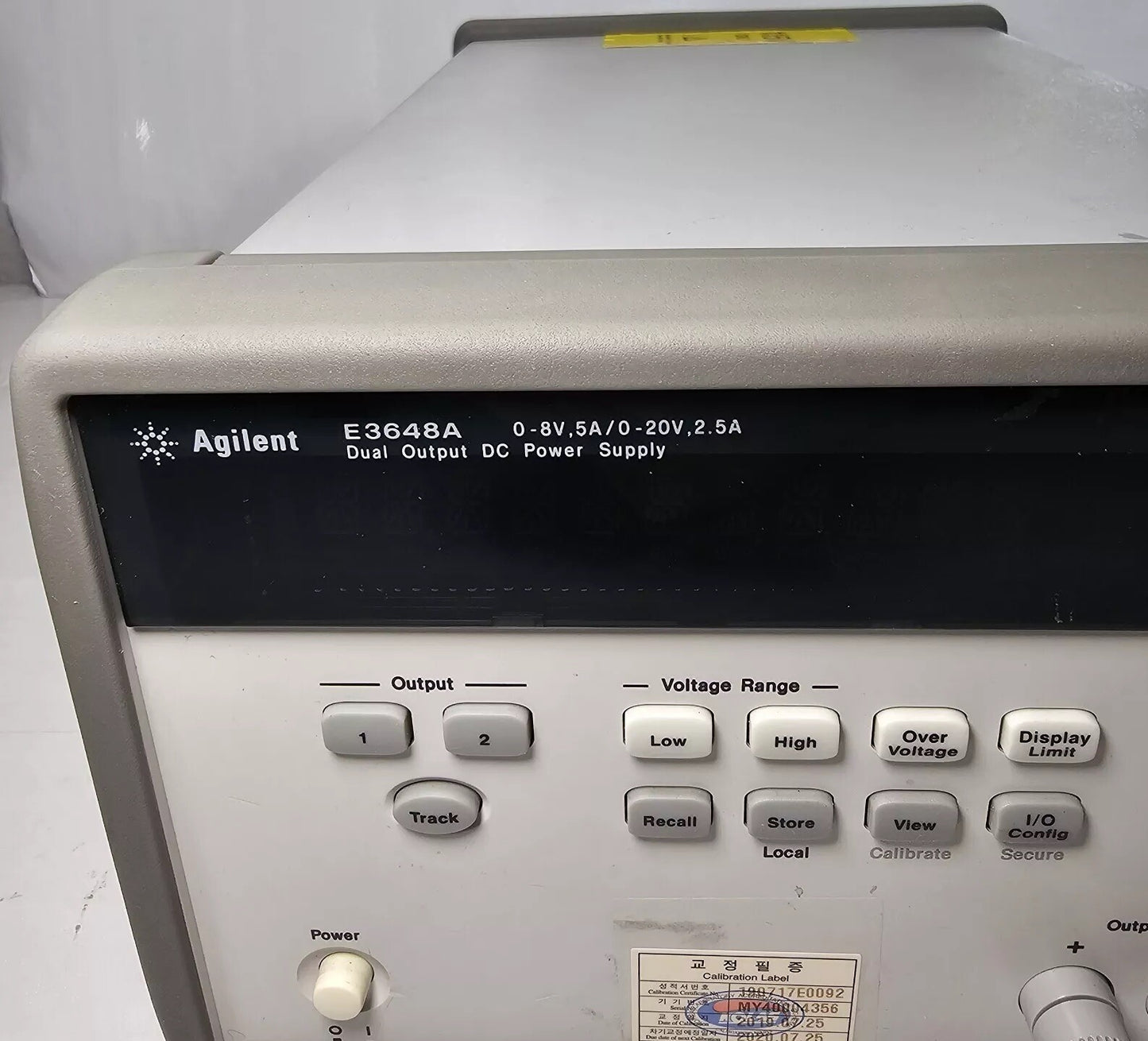 Agilent E3648A Dual Output DC Power Supply 0-8V,5A/0-20V,2.5A - Tested - 4356