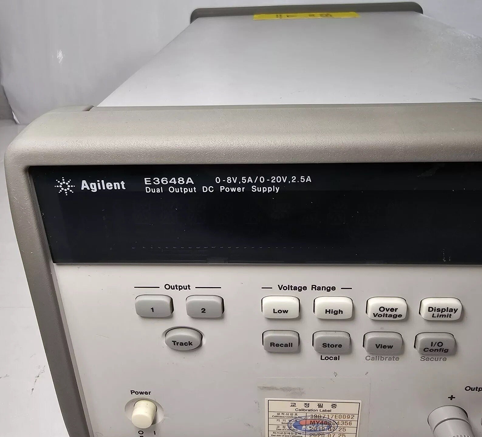 Agilent E3648A Dual Output DC Power Supply 0-8V,5A/0-20V,2.5A - Tested - 4356