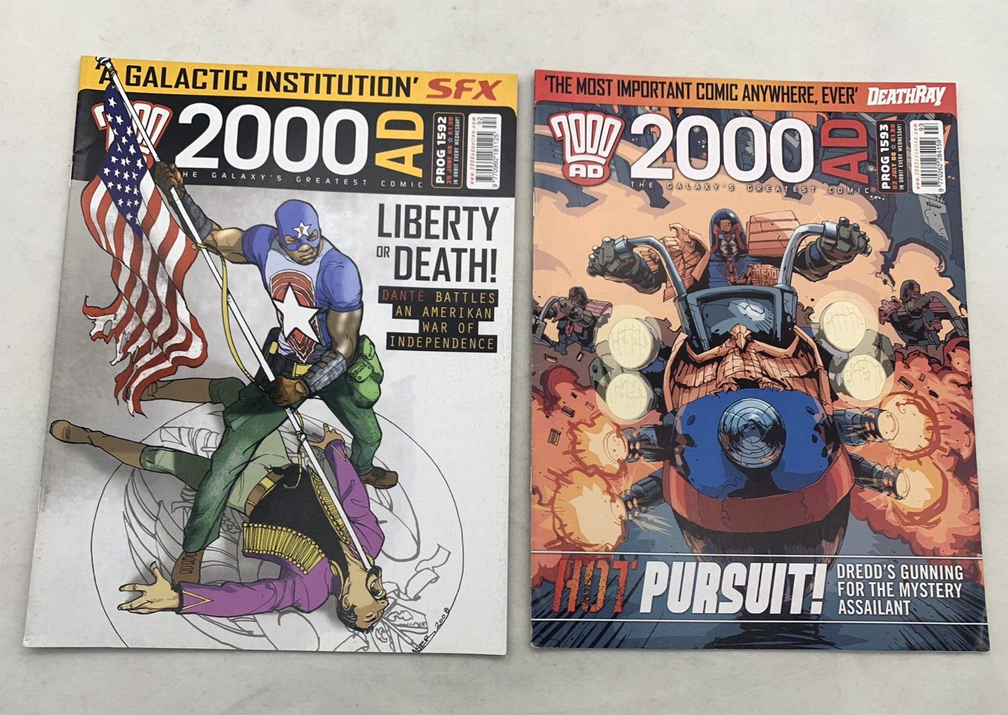 2000 AD Program Back Issues #1580- 1596 - 17 Books - Apr 08- Jul 08 Judge Dredd
