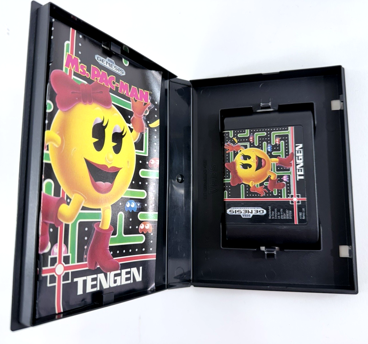 Ms. Pac-Man (Sega Genesis, 1991) Game, Case, Manual - Tested - Read