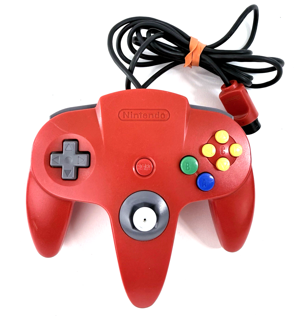 Nintendo 64 Original NUS-005 Solid Red Controller - Tested - Tight Stick