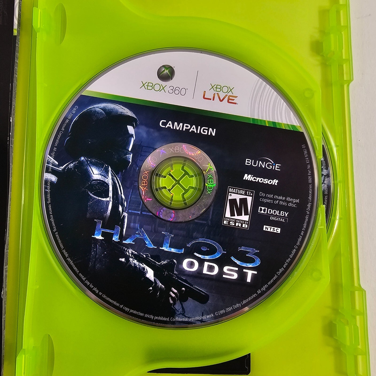 Halo 3: ODST (Microsoft Xbox 360, 2009) Game Discs Case Manual Insert - Tested