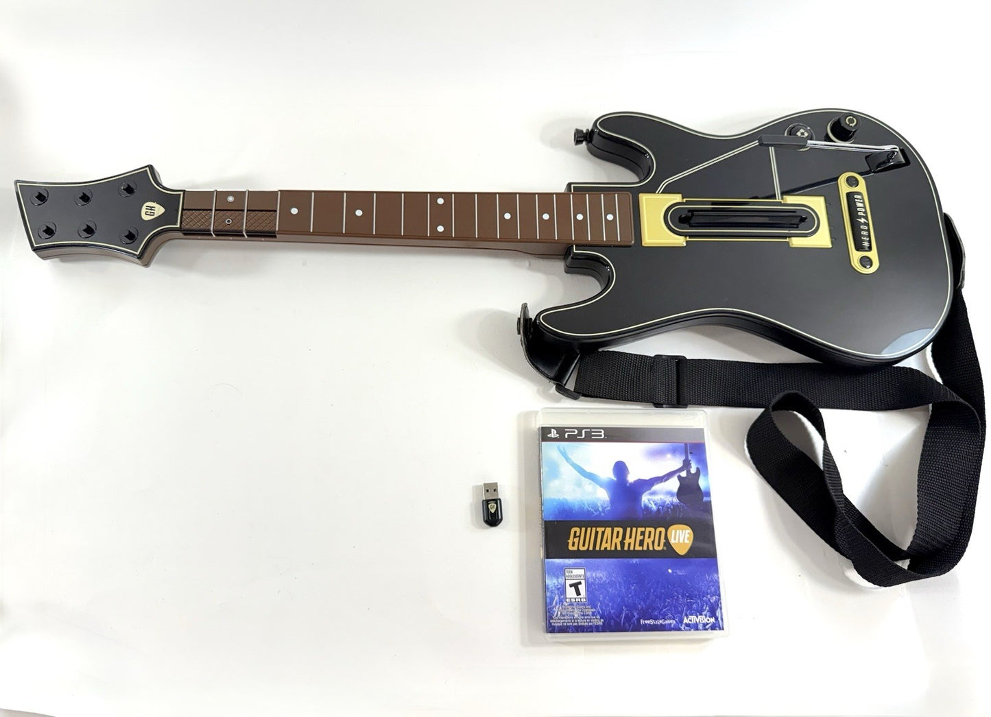 Guitar Hero Live (Sony PlayStation 3, 2015) Game, Case, Guitar, Dongle - Tested