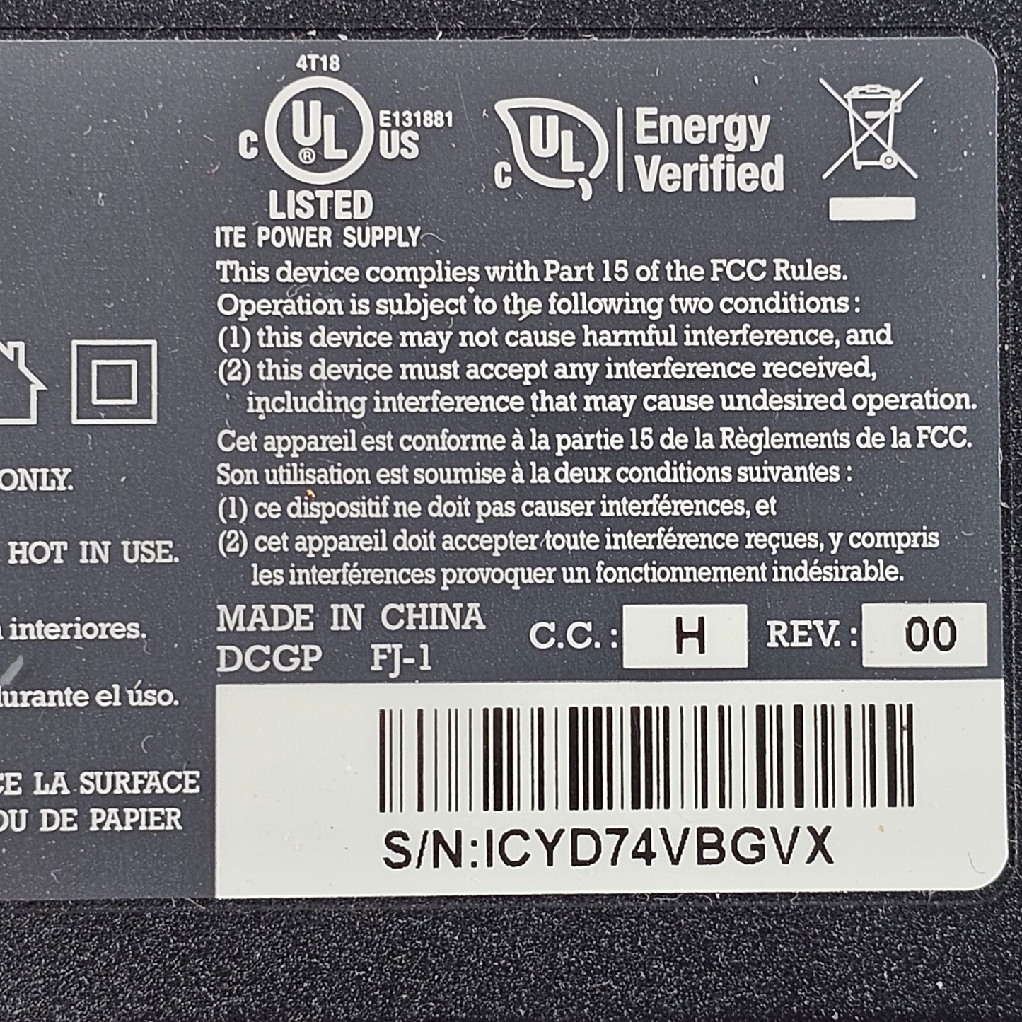 Delta Electronics ADP-36KRA 12V 2.67A AC/DC Adapter - Tested and Working