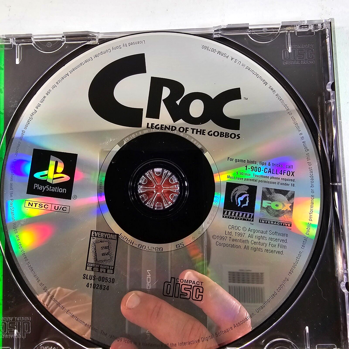 Croc: Legend of the Gobbos (PlayStation 1, 1998) Game Case Manual Registration
