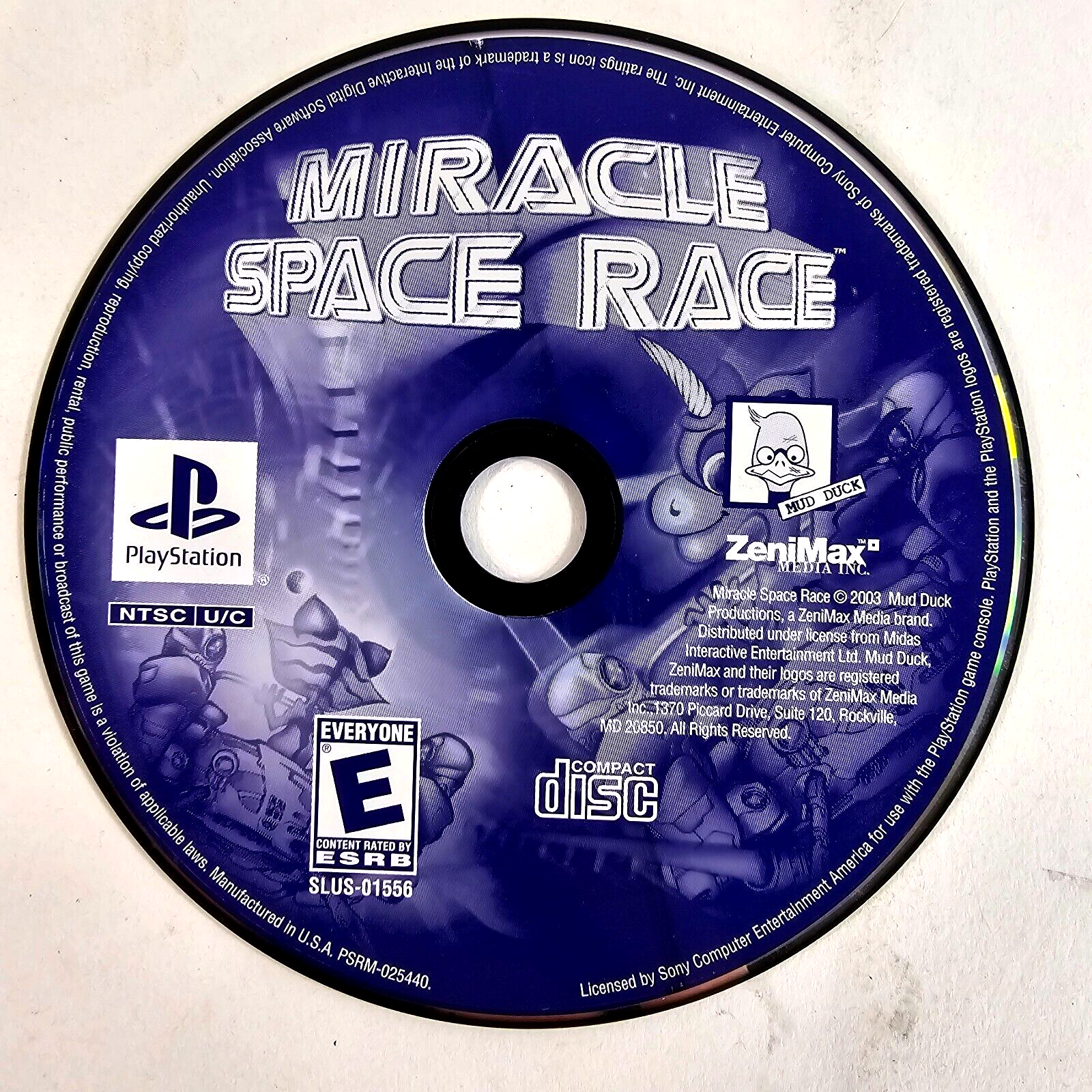 Miracle Space Race (Sony PlayStation 1, 2003) Game Disc - Tested and Working