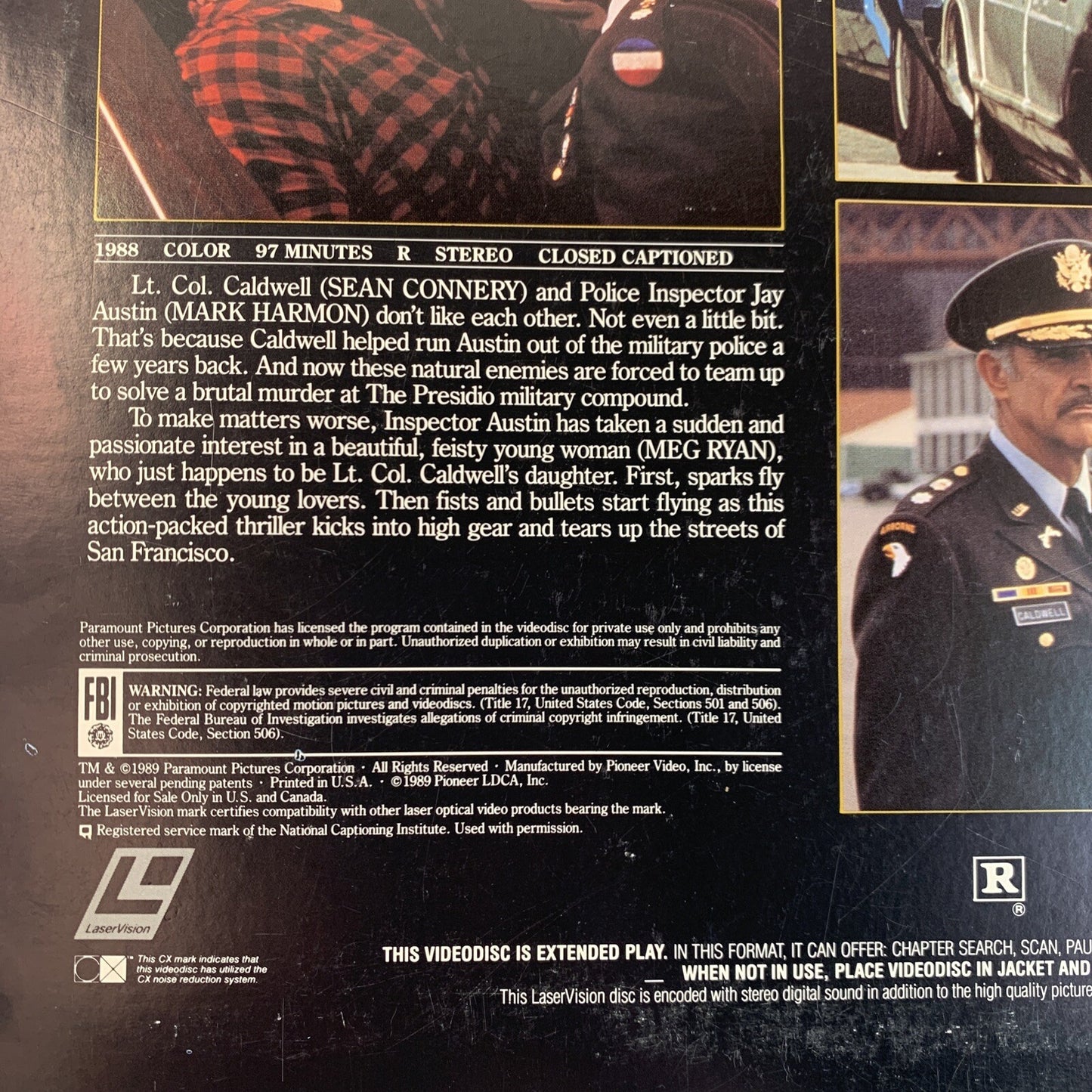 The Presidio Laserdisc - Sean Connery , Mark Harmon - Tested