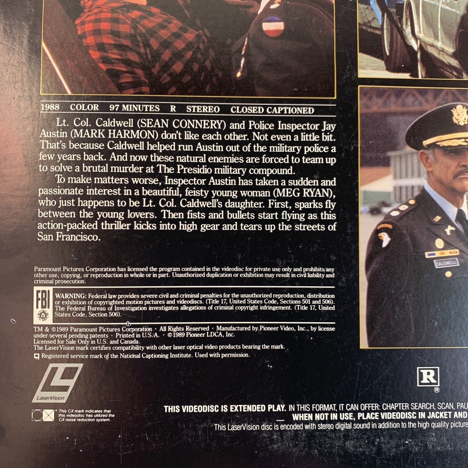 The Presidio Laserdisc - Sean Connery , Mark Harmon - Tested
