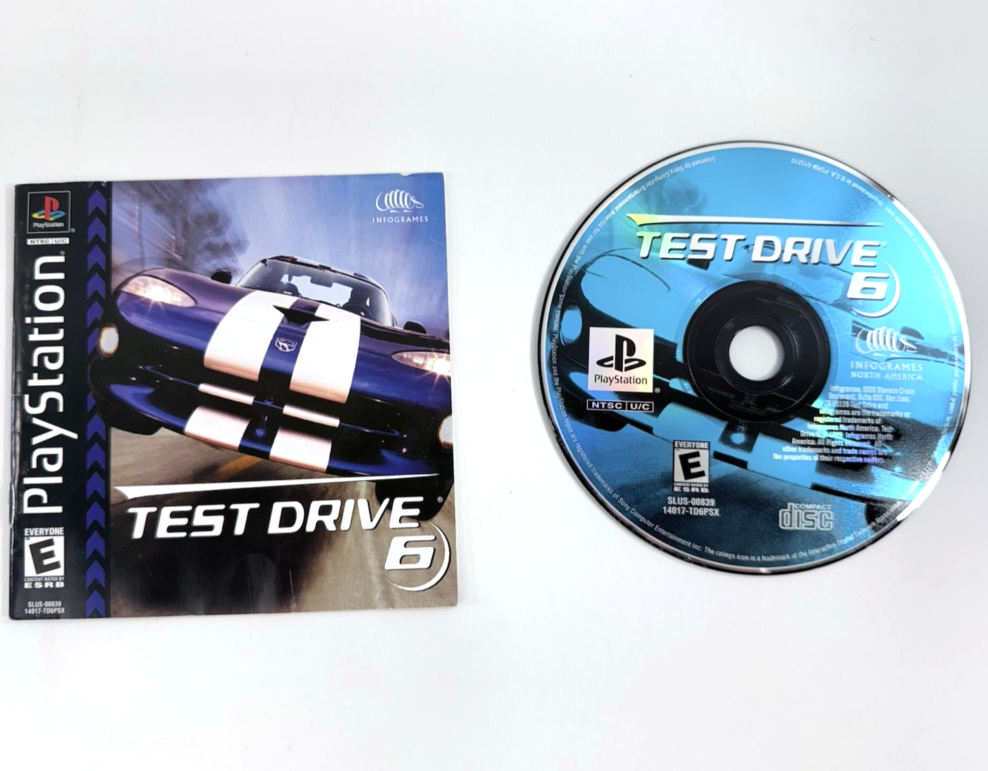 Test Drive 6 (Sony PlayStation 1, 1999) Game and Manual - Tested and Working