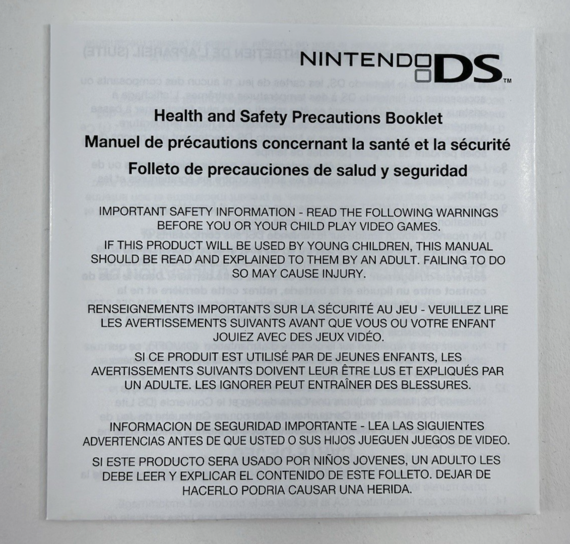 Monopoly (Nintendo DS, 2010) Game Case Manual Insert - Tested and Working