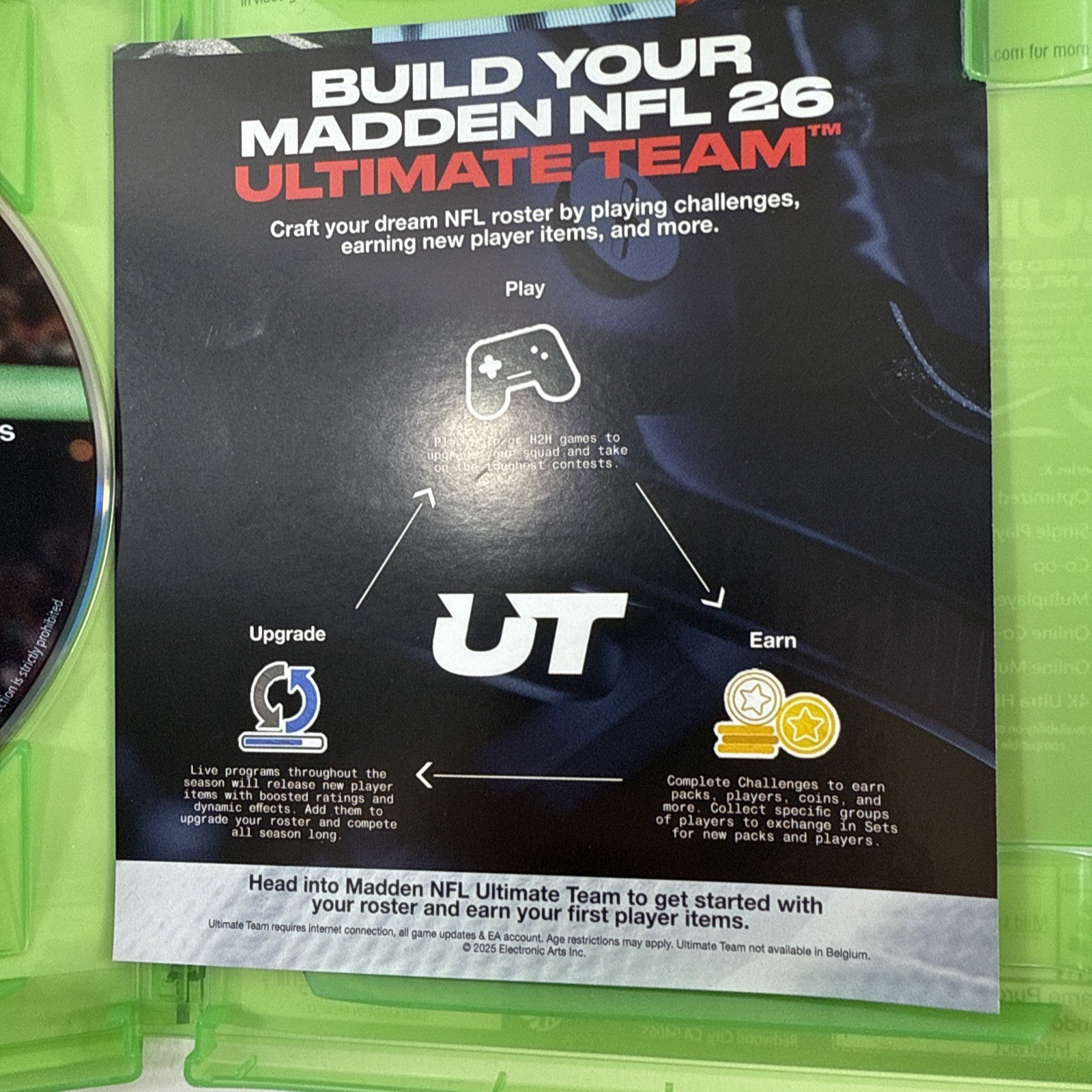 Madden NFL 26 (Microsoft Xbox Series X|S, 2025) Game Case Insert - Tested