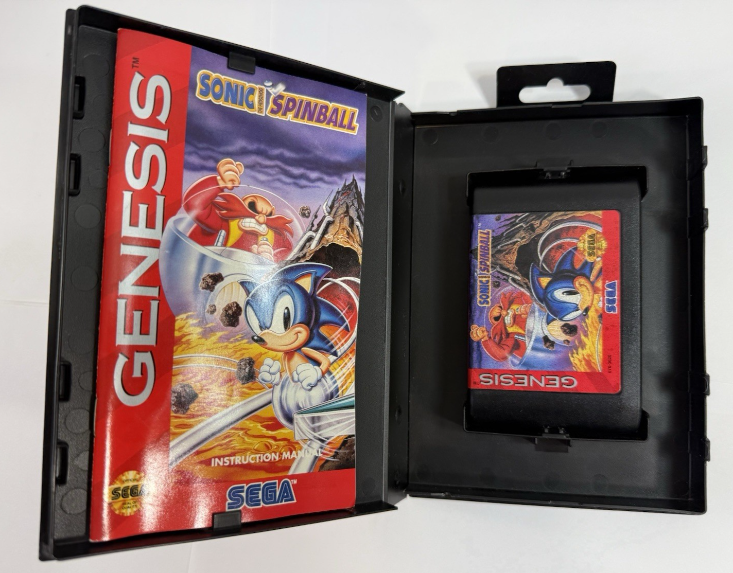 Sonic Spinball (Sega Genesis, 1993) Game Case Manual - Tested and Working