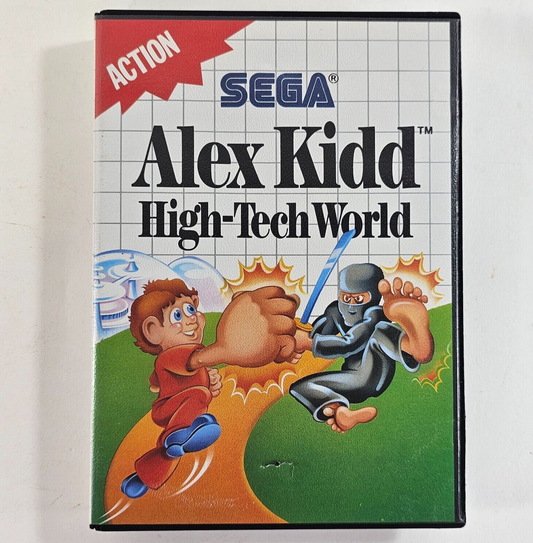 Alex Kidd: High-Tech World (Sega Master System, 1989) Game and Case - Tested