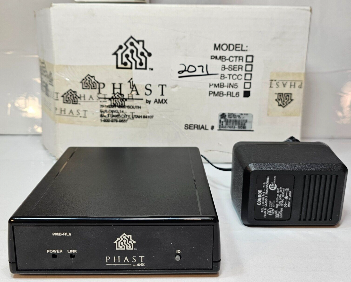 Phast by AMX Landmark PMB-RL6 Remote Relay Box with Power Supply - Tested
