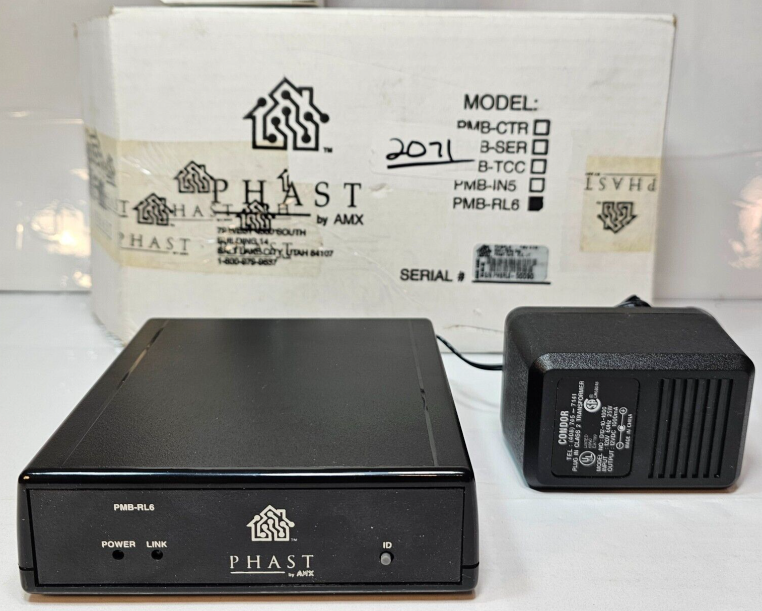 Phast by AMX Landmark PMB-RL6 Remote Relay Box with Power Supply - Tested
