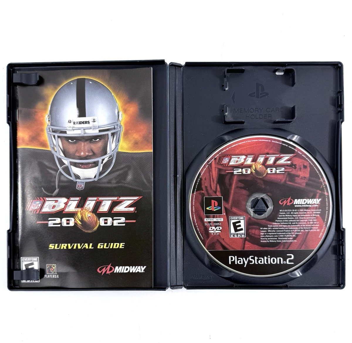 NFL Blitz 2002 (PlayStation 2, 2001) Game Case Manual Registration Card - Tested