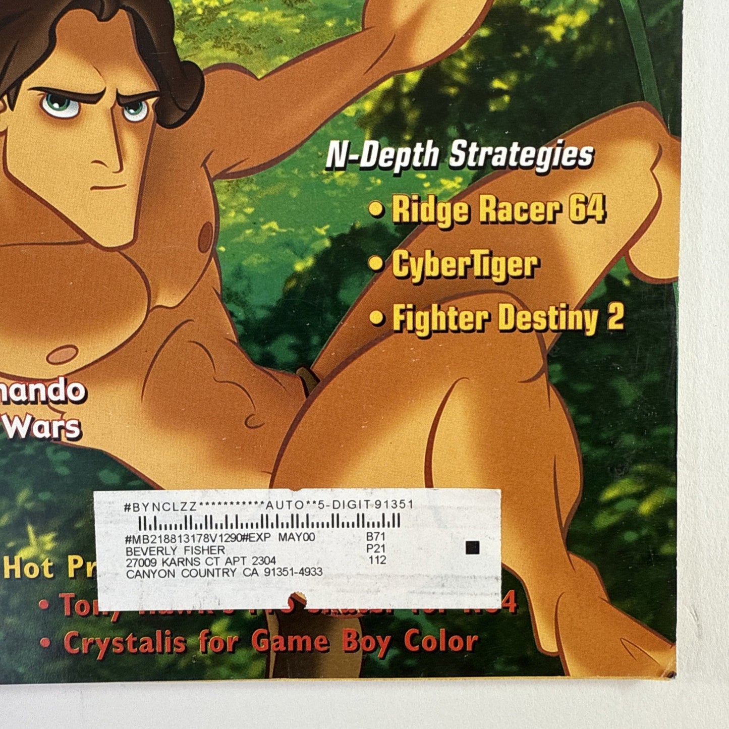 Nintendo Power (Vol. 129, Feb '00) Disney's Tarzan w/ Pro Skater Poster, Comic