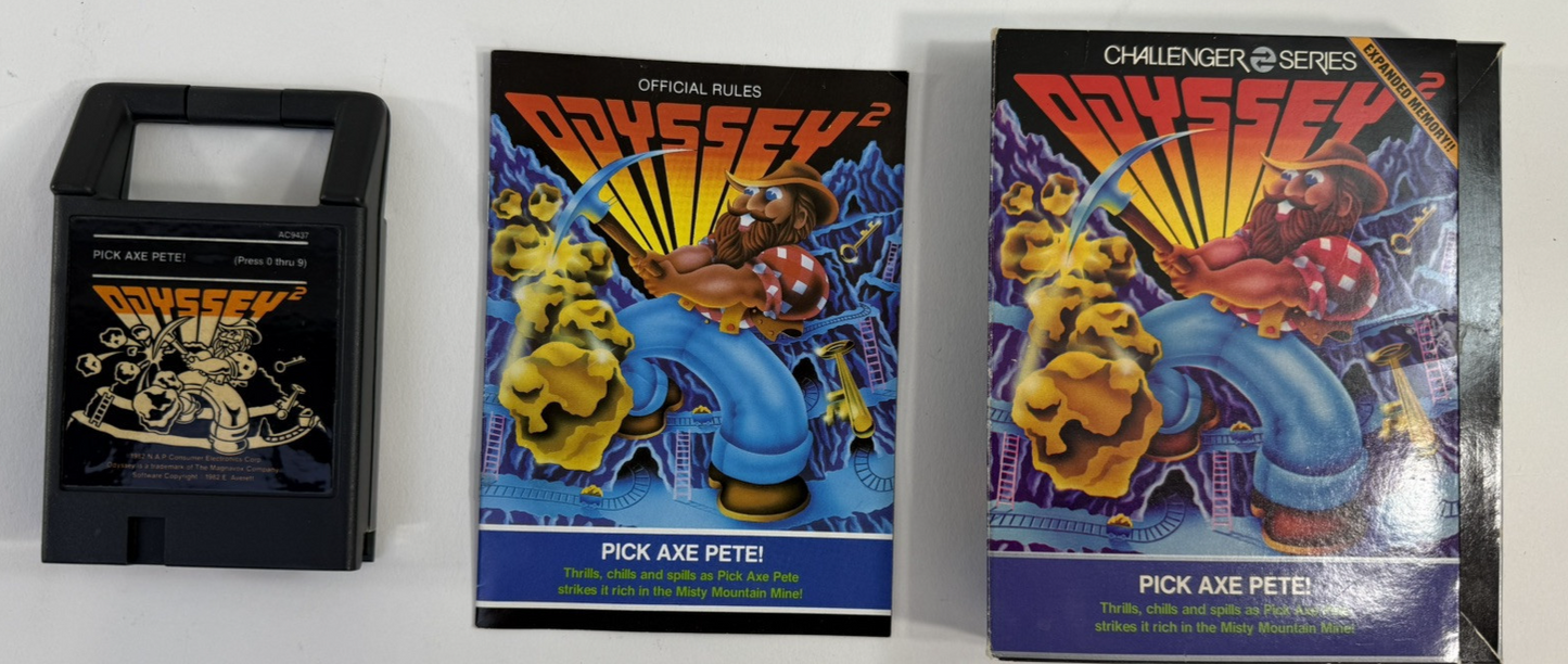 Pick Axe Pete! (Odyssey 2/Videopac, 1982) Game Box Manual - Tested and Working