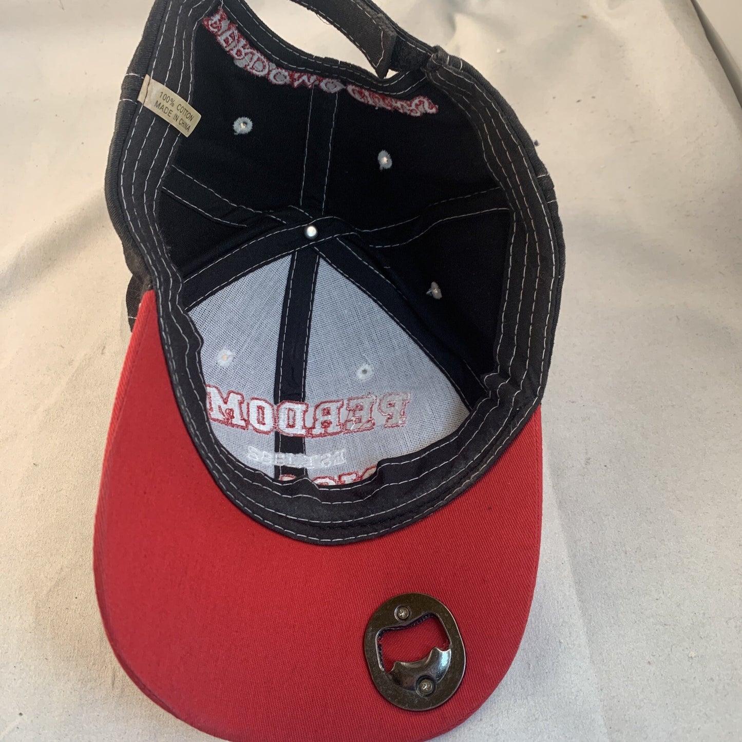 Perdomo Cigars Adjustable Baseball Cap Hat w/ Bottle Opener Black & Red