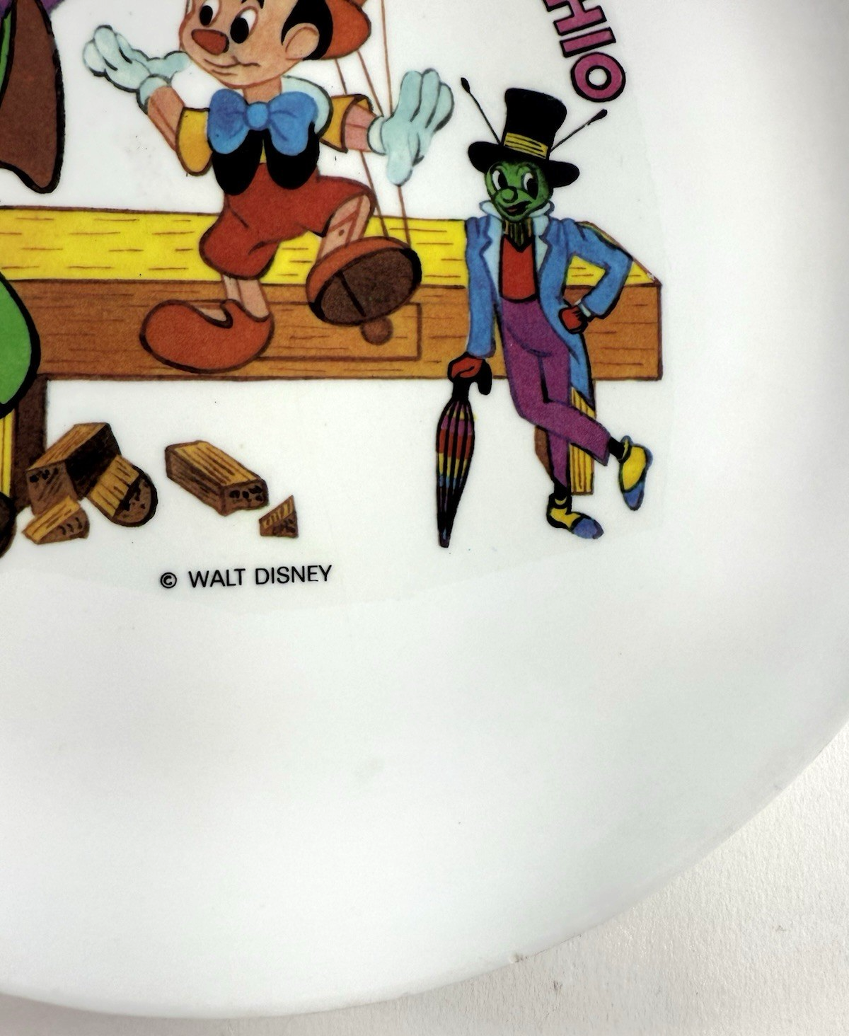 Melabel/Palphot 70s-80s Walt Disney Licensed Pinocchio 7.5" Melamine Plate