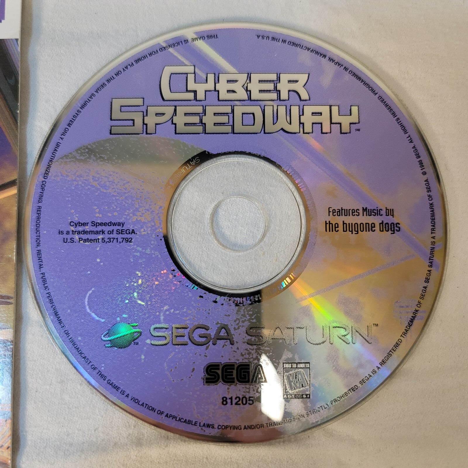Cyber Speedway (Sega Saturn, 1995) Disc and Manual