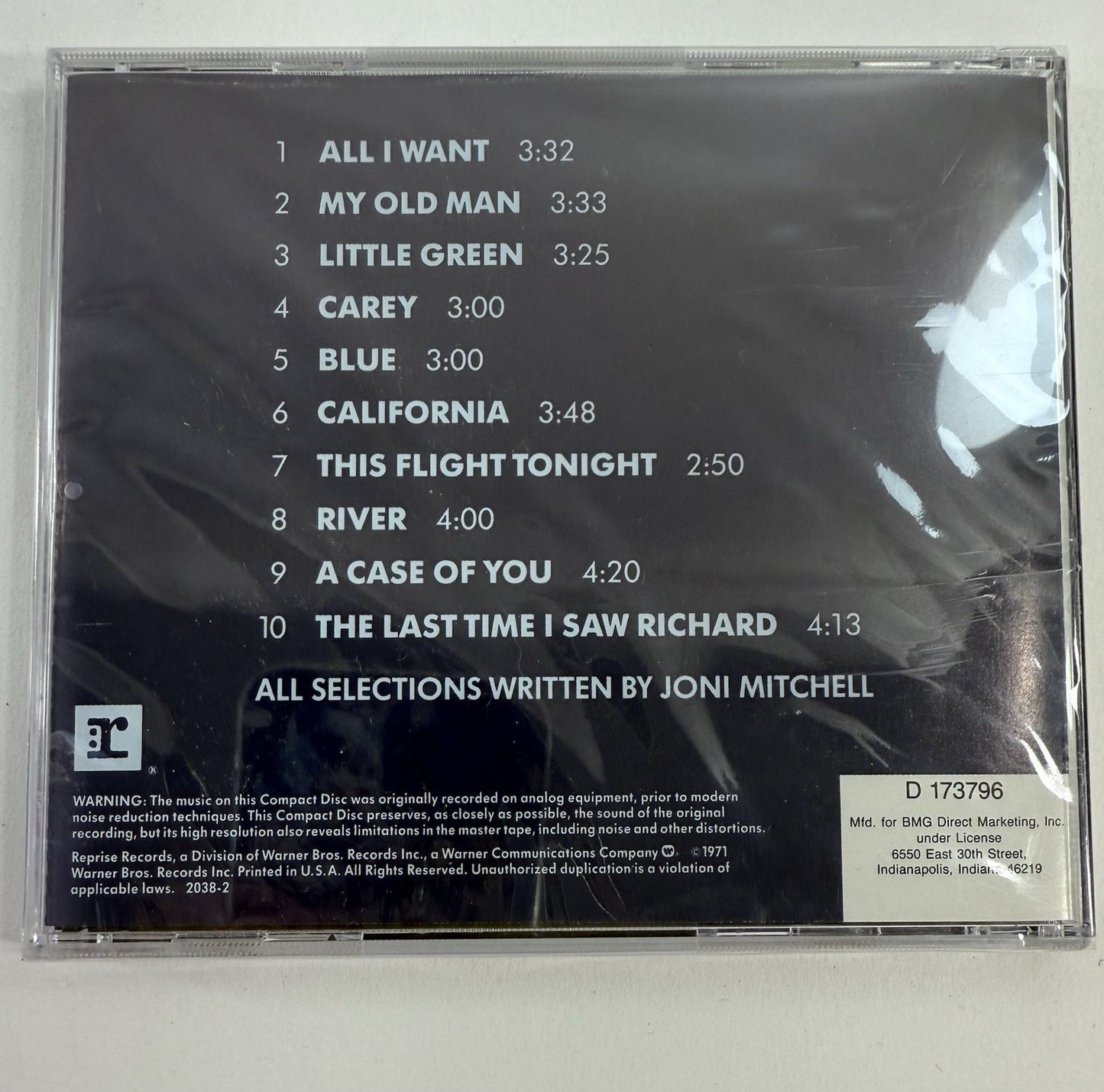 Blue by Joni Mitchell (CD, 2008) BMG Direct Edition - New, Factory Sealed