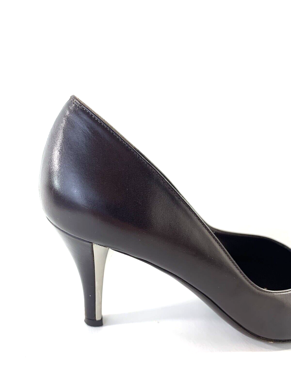 Salvatore Ferragamo Size 7.5 AA Brown Leather Heels Pointed Toe Dress Shoes