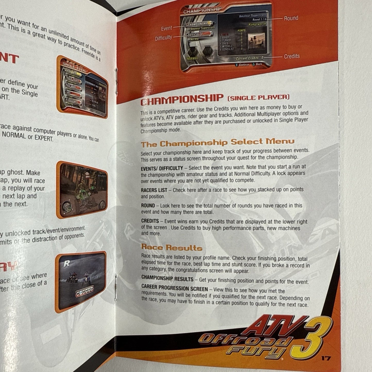 ATV Offroad Fury 3 (PlayStation 2, 2004) Game Case Manual Registration - Tested