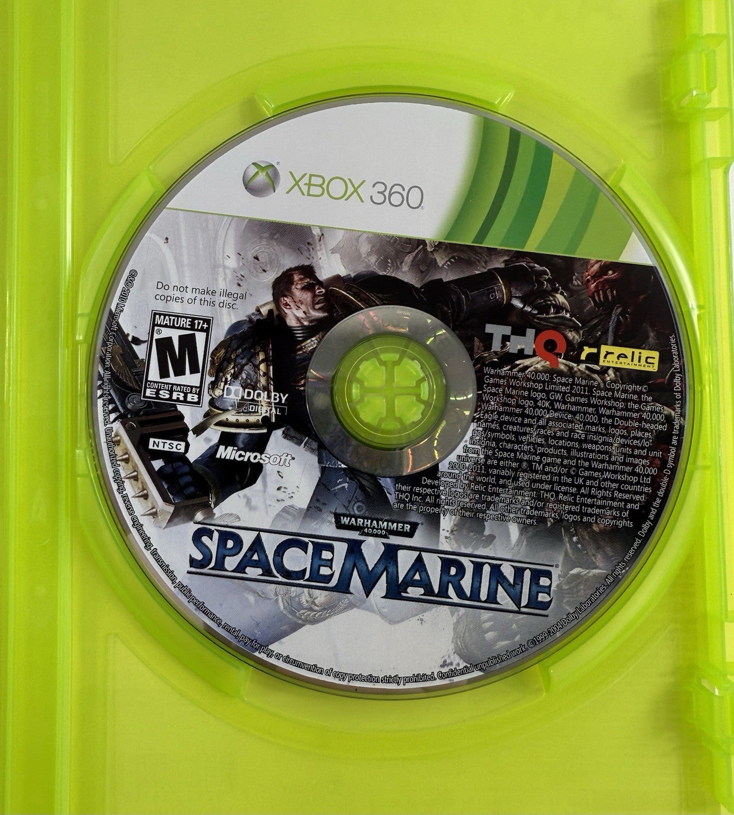 Warhammer 40,000: Space Marine (Xbox 360, 2011) Game Case Manual - Tested